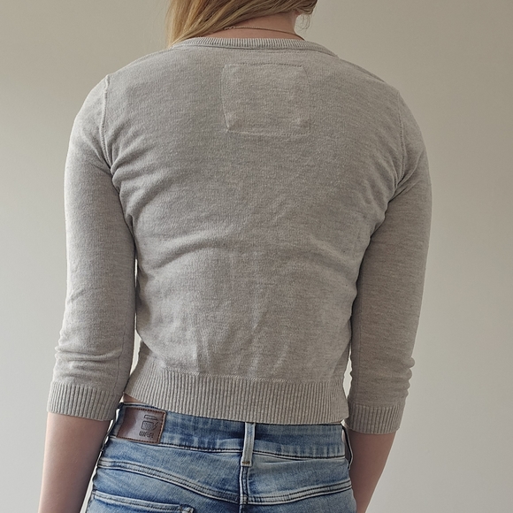 Abercrombie & Fitch Cropped Embroidered Floral Cardigan Sweater - Picture 3 of 3